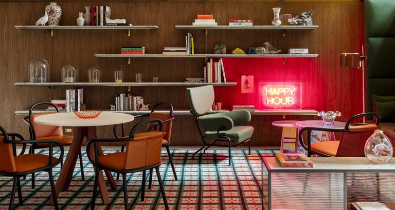 Patricia Urquiola designs a colorful Hotel Room Mate Giulia in Milan | You can visit us at our website, www.sornixelvuta.pro and check our Pinterest @midcenturyblog to get more #MidCenturyModern inspiration.