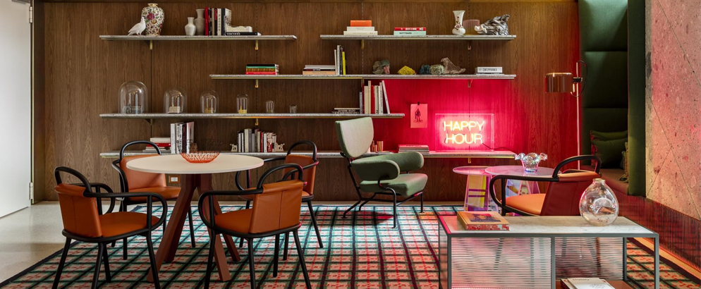 Patricia Urquiola designs a colorful Hotel Room Mate Giulia in Milan | You can visit us at our website, www.sornixelvuta.pro and check our Pinterest @midcenturyblog to get more #MidCenturyModern inspiration.
